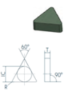 Фото Пластина керамическая TNGN220412-S02025 треугольная, 60°,  негативная